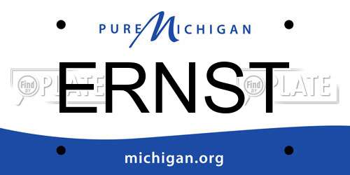 ERNST Michigan License Plate
