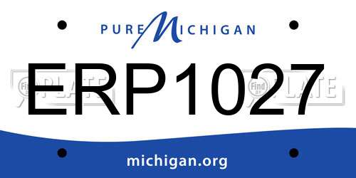 ERP1027 Michigan License Plate