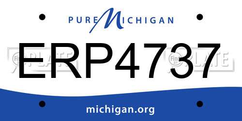 ERP4737 Michigan License Plate