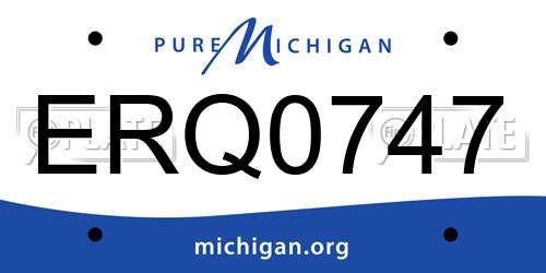 ERQ0747 Michigan License Plate