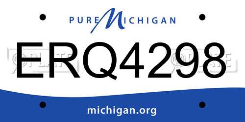 ERQ4298 Michigan License Plate