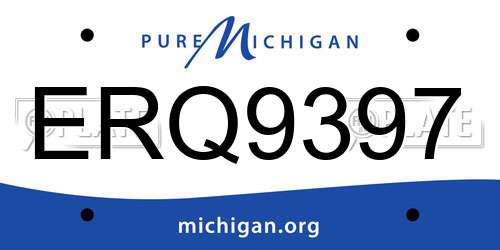 ERQ9397 Michigan License Plate