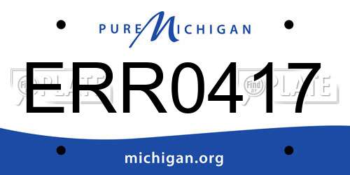 ERR0417 Michigan License Plate