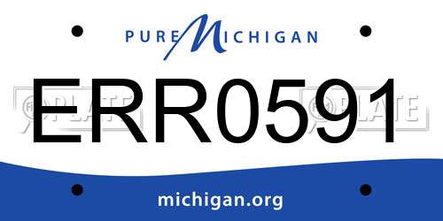 ERR0591 Michigan License Plate