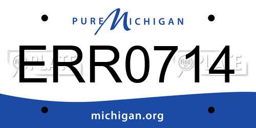ERR0714 Michigan License Plate