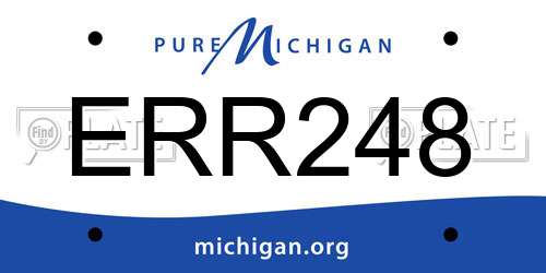 ERR248 Michigan License Plate
