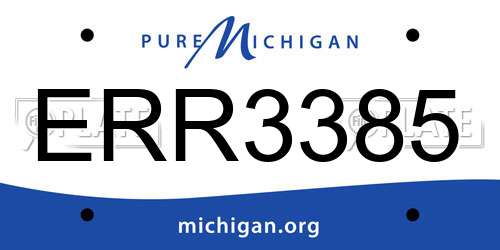 ERR3385 Michigan License Plate