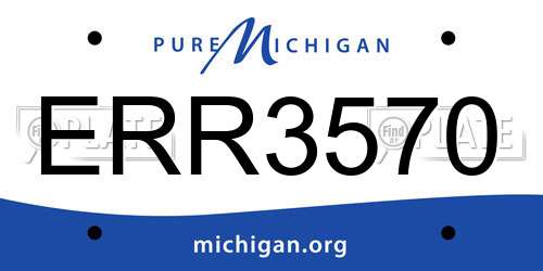 ERR3570 Michigan License Plate