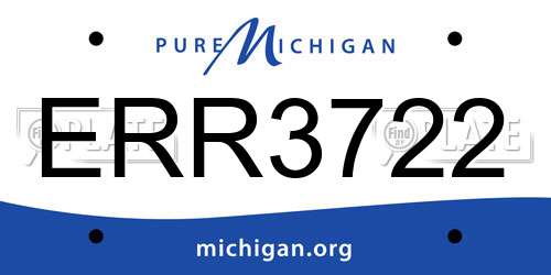 ERR3722 Michigan License Plate