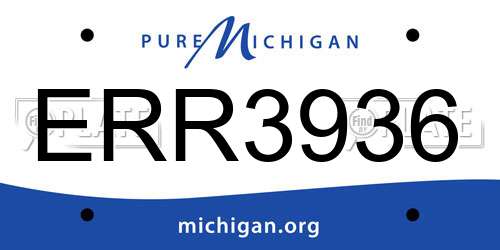 ERR3936 Michigan License Plate
