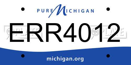 ERR4012 Michigan License Plate