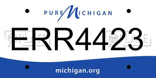 ERR4423 Michigan License Plate