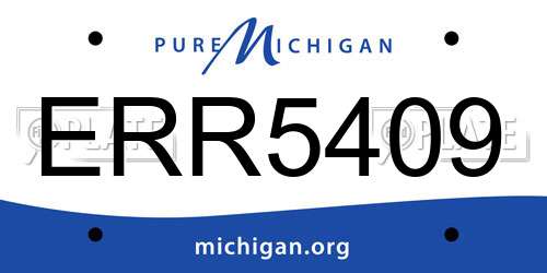 ERR5409 Michigan License Plate