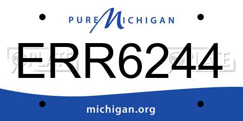 ERR6244 Michigan License Plate