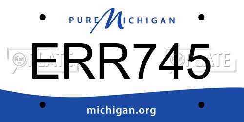 ERR745 Michigan License Plate