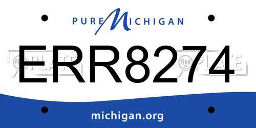 ERR8274 Michigan License Plate