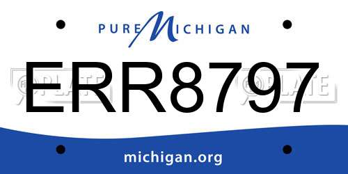 ERR8797 Michigan License Plate