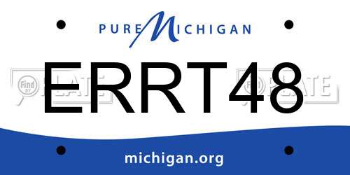 ERRT48 Michigan License Plate