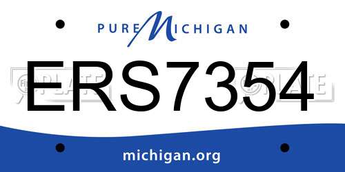 ERS7354 Michigan License Plate