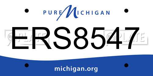 ERS8547 Michigan License Plate