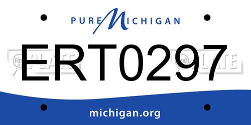 ERT0297 Michigan License Plate