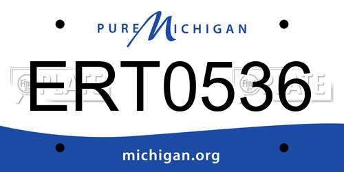 ERT0536 Michigan License Plate