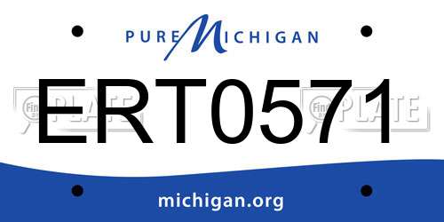 ERT0571 Michigan License Plate