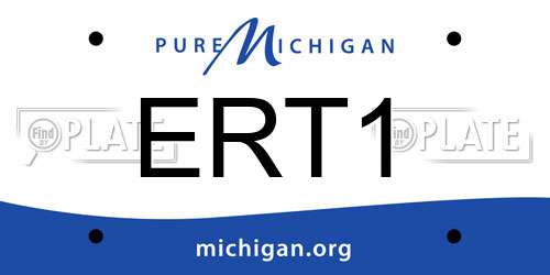 ERT1 Michigan License Plate