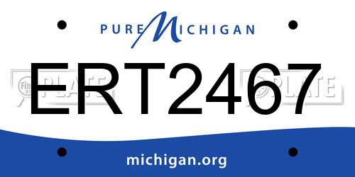 ERT2467 Michigan License Plate