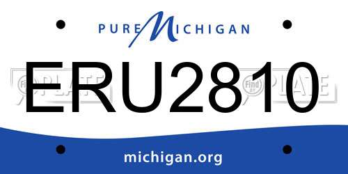 ERU2810 Michigan License Plate