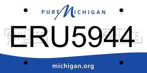 ERU5944 Michigan License Plate
