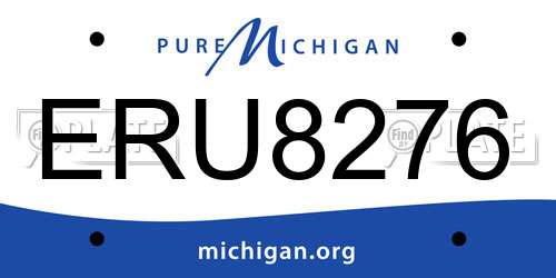 ERU8276 Michigan License Plate