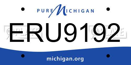 ERU9192 Michigan License Plate