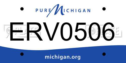 ERV0506 Michigan License Plate