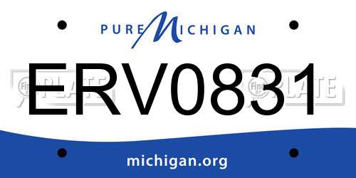 ERV0831 Michigan License Plate