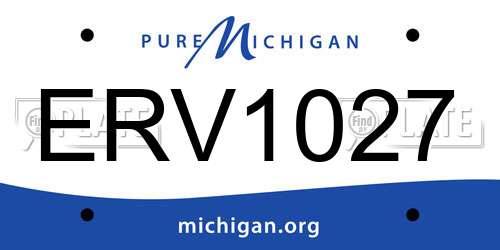 ERV1027 Michigan License Plate