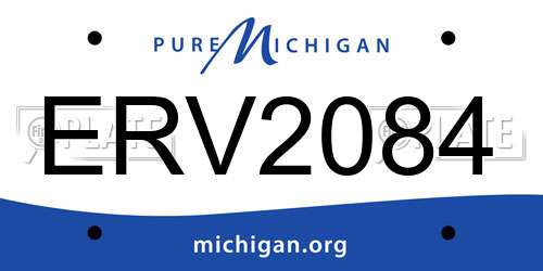ERV2084 Michigan License Plate