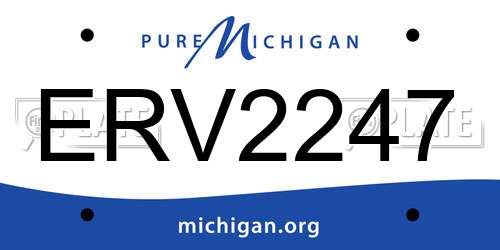 ERV2247 Michigan License Plate