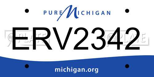 ERV2342 Michigan License Plate