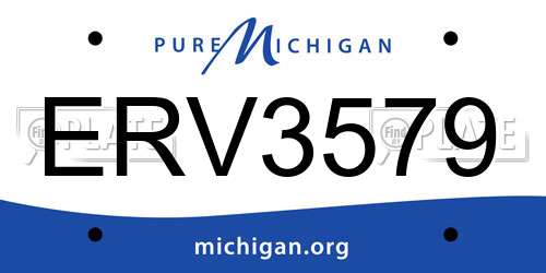 ERV3579 Michigan License Plate