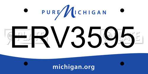 ERV3595 Michigan License Plate