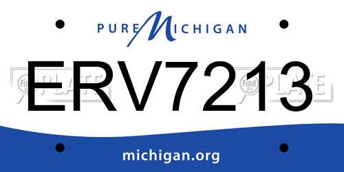 ERV7213 Michigan License Plate