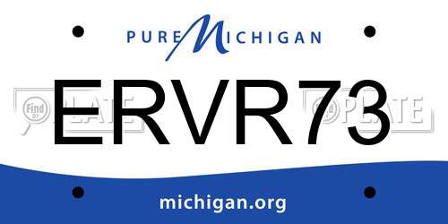 ERVR73 Michigan License Plate