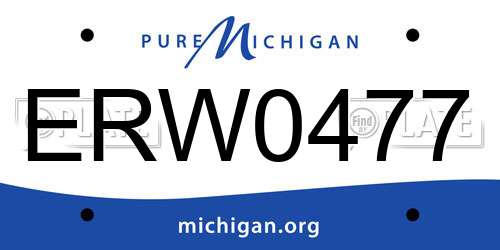 ERW0477 Michigan License Plate