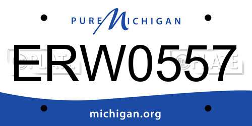 ERW0557 Michigan License Plate