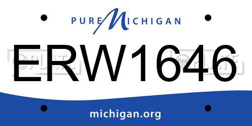ERW1646 Michigan License Plate