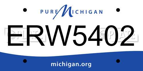 ERW5402 Michigan License Plate