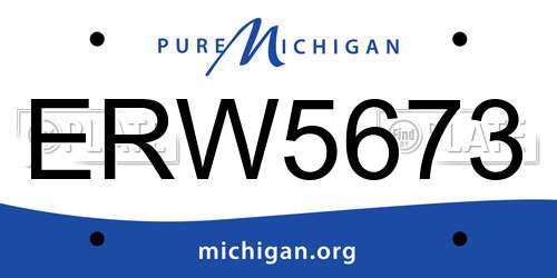 ERW5673 Michigan License Plate