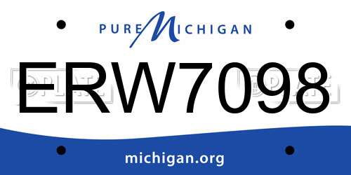 ERW7098 Michigan License Plate
