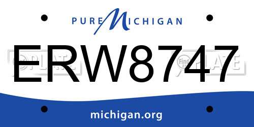 ERW8747 Michigan License Plate